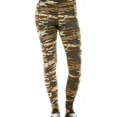 No Comment Juniors High-Rise Leggings Color Camo Size L Style RK414106 NWOT